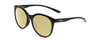 Profile View of Smith Optics Bayside Designer Polarized Reading Sunglasses with Custom Cut Powered Sun Flower Yellow Lenses in Gloss Black Unisex Cateye Full Rim Acetate 54 mm
