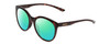 Profile View of Smith Optics Bayside Designer Polarized Reading Sunglasses with Custom Cut Powered Green Mirror Lenses in Tortoise Havana Gold Unisex Cateye Full Rim Acetate 54 mm