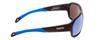 Side View of Smith Deckboss Unisex Sunglasses Black Blue/ChromaPop Polarized Blue Mirror 63mm