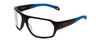 Profile View of Smith Optics Deckboss Designer Reading Eye Glasses in Matte Black Blue Unisex Rectangle Full Rim Acetate 63 mm