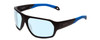 Profile View of Smith Optics Deckboss Designer Blue Light Blocking Eyeglasses in Matte Black Blue Unisex Rectangle Full Rim Acetate 63 mm