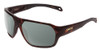 Profile View of Smith Optics Deckboss Designer Polarized Sunglasses with Custom Cut Smoke Grey Lenses in Matte Tortoise Havana Brown Gold Unisex Rectangle Full Rim Acetate 63 mm