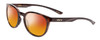 Profile View of Smith Optics Eastbank Designer Polarized Sunglasses with Custom Cut Red Mirror Lenses in Tortoise Havana Brown Gold Unisex Round Full Rim Acetate 52 mm