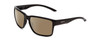 Profile View of Smith Optics Emerge Designer Polarized Sunglasses with Custom Cut Amber Brown Lenses in Gloss Black Unisex Square Full Rim Acetate 60 mm