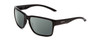 Profile View of Smith Optics Emerge Designer Polarized Sunglasses with Custom Cut Smoke Grey Lenses in Gloss Black Unisex Square Full Rim Acetate 60 mm