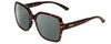 Profile View of Smith Optics Flare Designer Polarized Sunglasses with Custom Cut Smoke Grey Lenses in Tortoise Havana Gold Ladies Oversized Full Rim Acetate 57 mm