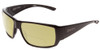 Profile View of Smith Optics Guides Choice Designer Polarized Reading Sunglasses with Custom Cut Powered Sun Flower Yellow Lenses in Gloss Black Unisex Rectangle Full Rim Acetate 62 mm