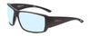 Profile View of Smith Optics Guides Choice Designer Blue Light Blocking Eyeglasses in Matte Black Unisex Rectangle Full Rim Acetate 62 mm