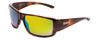 Profile View of Smith Guide Choice Sunglasses Tortoise Brown Gold/CP Polarized Green Mirror 62mm