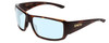 Profile View of Smith Optics Guides Choice Designer Blue Light Blocking Eyeglasses in Tortoise Havana Brown Gold Unisex Rectangle Full Rim Acetate 62 mm