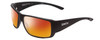 Front View of Smith Optics Guides Choice XL Designer Polarized Sunglasses with Custom Cut Smoke Grey Lenses in Matte Black Unisex Rectangle Full Rim Acetate 63 mm