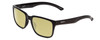 Profile View of Smith Optics Headliner Designer Polarized Reading Sunglasses with Custom Cut Powered Sun Flower Yellow Lenses in Gloss Black Unisex Square Full Rim Acetate 55 mm