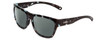 Profile View of Smith Optics Joya Designer Polarized Reading Sunglasses with Custom Cut Powered Smoke Grey Lenses in Sky Tortoise Havana Marble Brown Ladies Square Full Rim Acetate 56 mm