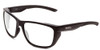 Profile View of Smith Optics Longfin Designer Blue Light Blocking Eyeglasses in Matte Black Unisex Wrap Full Rim Acetate 59 mm