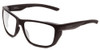 Profile View of Smith Optics Longfin Elite Designer Reading Eye Glasses in Matte Black Unisex Wrap Full Rim Acetate 59 mm