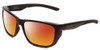 Front View of Smith Optics Longfin Elite Designer Polarized Sunglasses with Custom Cut Smoke Grey Lenses in Matte Black Unisex Wrap Full Rim Acetate 59 mm
