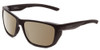 Close Up View of Smith Optics Longfin Elite Designer Polarized Sunglasses with Custom Cut Red Mirror Lenses in Matte Black Unisex Wrap Full Rim Acetate 59 mm