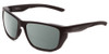Front View of Smith Optics Longfin Elite Designer Polarized Reading Sunglasses with Custom Cut Powered Green Mirror Lenses in Matte Black Unisex Wrap Full Rim Acetate 59 mm