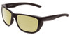 Side View of Smith Optics Longfin Elite Designer Polarized Reading Sunglasses with Custom Cut Powered Green Mirror Lenses in Matte Black Unisex Wrap Full Rim Acetate 59 mm
