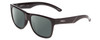 Profile View of Smith Optics Lowdown 2 Designer Polarized Sunglasses with Custom Cut Smoke Grey Lenses in Gloss Black Unisex Classic Full Rim Acetate 55 mm