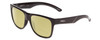 Profile View of Smith Optics Lowdown 2 Designer Polarized Reading Sunglasses with Custom Cut Powered Sun Flower Yellow Lenses in Gloss Black Unisex Classic Full Rim Acetate 55 mm
