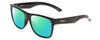 Profile View of Smith Optics Lowdown 2 Designer Polarized Reading Sunglasses with Custom Cut Powered Green Mirror Lenses in Gloss Black Unisex Classic Full Rim Acetate 55 mm