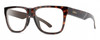 Profile View of Smith Optics Lowdown 2 Designer Reading Eye Glasses in Tortoise Havana Brown Gold Unisex Classic Full Rim Acetate 55 mm