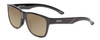 Profile View of Smith Optics Lowdown Slim 2 Designer Polarized Sunglasses with Custom Cut Amber Brown Lenses in Gloss Black Unisex Classic Full Rim Acetate 53 mm