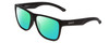 Profile View of Smith Optics Lowdown Xl 2 Designer Polarized Reading Sunglasses with Custom Cut Powered Green Mirror Lenses in Matte Black Unisex Classic Full Rim Acetate 60 mm