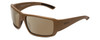 Side View of Smith Optics Operators Choice Elite Designer Polarized Sunglasses with Custom Cut Red Mirror Lenses in Tan 499 Brown Unisex Wrap Full Rim Acetate 62 mm