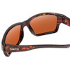 Close Up View of Smith Outback Sunglasses in Tortoise Brown/ChromaPop Polarized Green Mirror 59mm