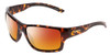 Profile View of Smith Optics Outback Designer Polarized Sunglasses with Custom Cut Red Mirror Lenses in Tortoise Havana Brown Gold Unisex Square Full Rim Acetate 59 mm