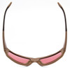 Top View of Smith Outback Elite Unisex Designer Sunglasses Tan Brown/Ignitor Rose Red 59 mm