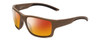 Profile View of Smith Optics Outback Elite Designer Polarized Sunglasses with Custom Cut Red Mirror Lenses in Tan 499 Brown Unisex Square Full Rim Acetate 59 mm