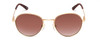 Front View of Smith Prep Unisex Round Designer Sunglasses Gold/Polarized Brown Gradient 53 mm