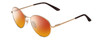 Front View of Smith Optics Prep Designer Polarized Sunglasses with Custom Cut Smoke Grey Lenses in Matte Gold Unisex Round Full Rim Metal 53 mm