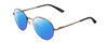 Side View of Smith Optics Prep Designer Polarized Reading Sunglasses with Custom Cut Powered Smoke Grey Lenses in Matte Gun Metal Silver Unisex Round Full Rim Metal 53 mm