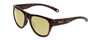 Profile View of Smith Optics Rockaway Designer Polarized Reading Sunglasses with Custom Cut Powered Sun Flower Yellow Lenses in Tortoise Havana Brown Gold Ladies Cateye Full Rim Acetate 52 mm