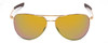 Front View of Smith Serpico Slim 2 Aviator Sunglasses in Gold/CP Polarized Green Mirror 60 mm