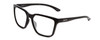 Profile View of Smith Optics Shoutout Designer Blue Light Blocking Eyeglasses in Gloss Black Unisex Retro Full Rim Acetate 57 mm