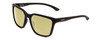 Profile View of Smith Optics Shoutout Designer Polarized Reading Sunglasses with Custom Cut Powered Sun Flower Yellow Lenses in Matte Black Unisex Retro Full Rim Acetate 57 mm