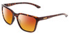 Profile View of Smith Optics Shoutout Designer Polarized Sunglasses with Custom Cut Red Mirror Lenses in Tortoise Havana Gold Unisex Retro Full Rim Acetate 57 mm
