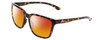 Profile View of Smith Optics Shoutout Designer Polarized Sunglasses with Custom Cut Red Mirror Lenses in Vintage Tortoise Havana Brown Gold Unisex Retro Full Rim Acetate 57 mm