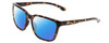 Profile View of Smith Optics Shoutout Designer Polarized Reading Sunglasses with Custom Cut Powered Blue Mirror Lenses in Vintage Tortoise Havana Brown Gold Unisex Retro Full Rim Acetate 57 mm