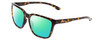 Profile View of Smith Optics Shoutout Designer Polarized Reading Sunglasses with Custom Cut Powered Green Mirror Lenses in Vintage Tortoise Havana Brown Gold Unisex Retro Full Rim Acetate 57 mm