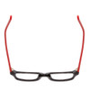 Top View of SOHO 1010 Designer Reading Eye Glasses with Custom Cut Powered Lenses in Gloss Black Red Ladies Rectangle Full Rim Acetate 50 mm