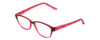 Profile View of SOHO 1013 Designer Reading Eye Glasses with Custom Cut Powered Lenses in Wine Purple Rose Pink Fade/ Zebra Animal Print Ladies Cateye Full Rim Acetate 52 mm