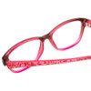 Close Up View of SOHO 1013 Designer Bi-Focal Prescription Rx Eyeglasses in Wine Purple Rose Pink Fade/ Zebra Animal Print Ladies Cateye Full Rim Acetate 52 mm