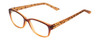 Profile View of SOHO 1013 Designer Progressive Lens Blue Light Blocking Eyeglasses in Amber Brown Beige Fade/Zebra Animal Print Ladies Cateye Full Rim Acetate 52 mm