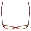 Top View of SOHO 62 Women Oval Full Rim Designer Reading Glasses Chocalte Brown Caramel 49mm